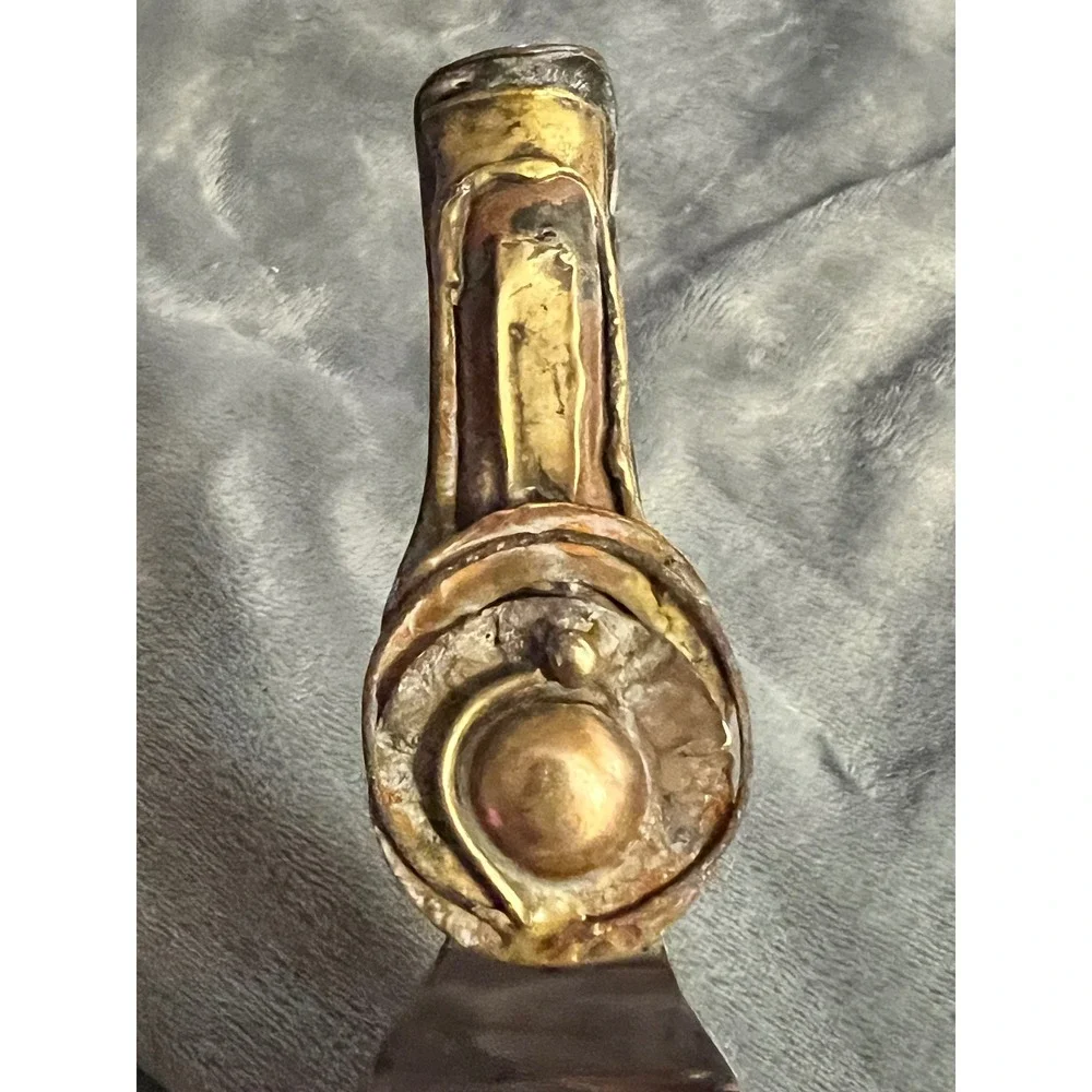 Vintage Brutalist Mixed Metal Brass Copper Spatula Server 6